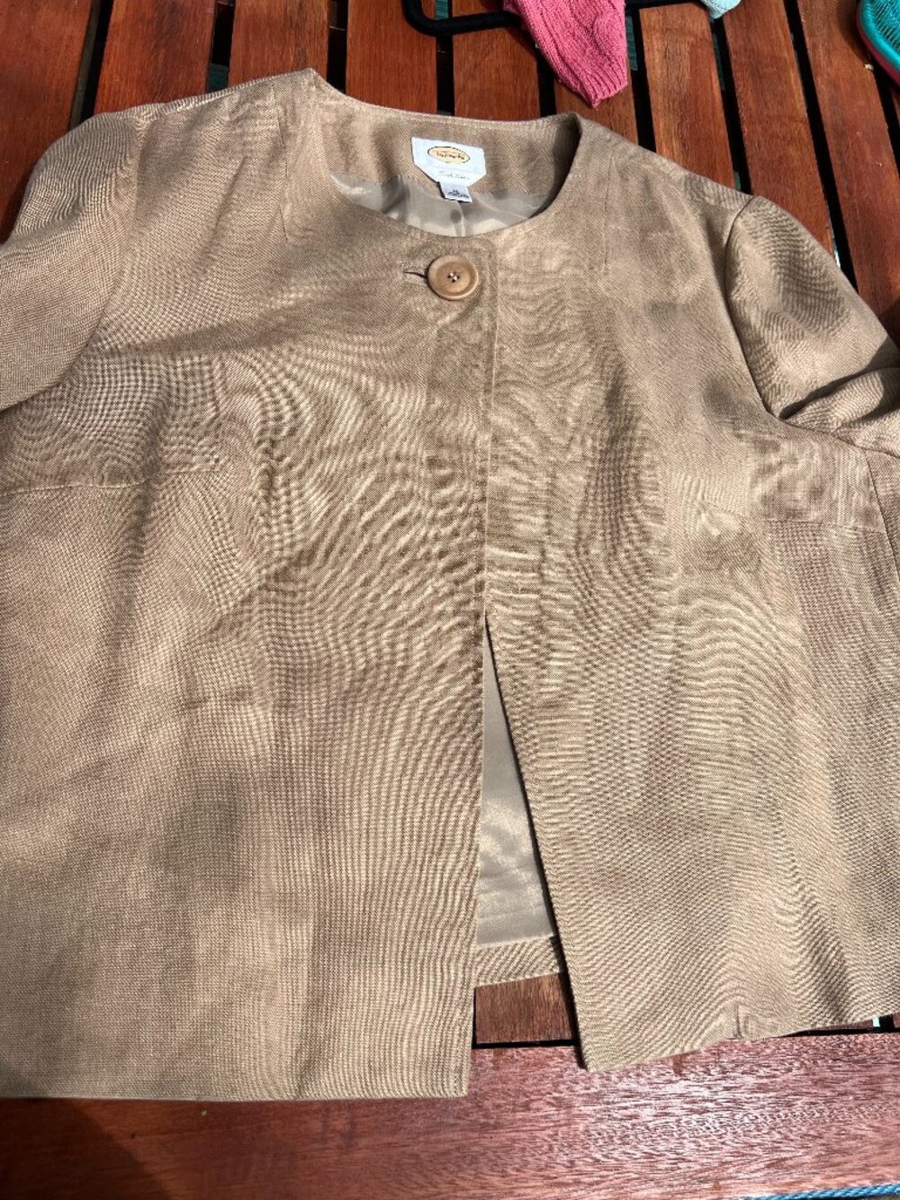 vtg talbots irish linen lined cropped jacket sz 16